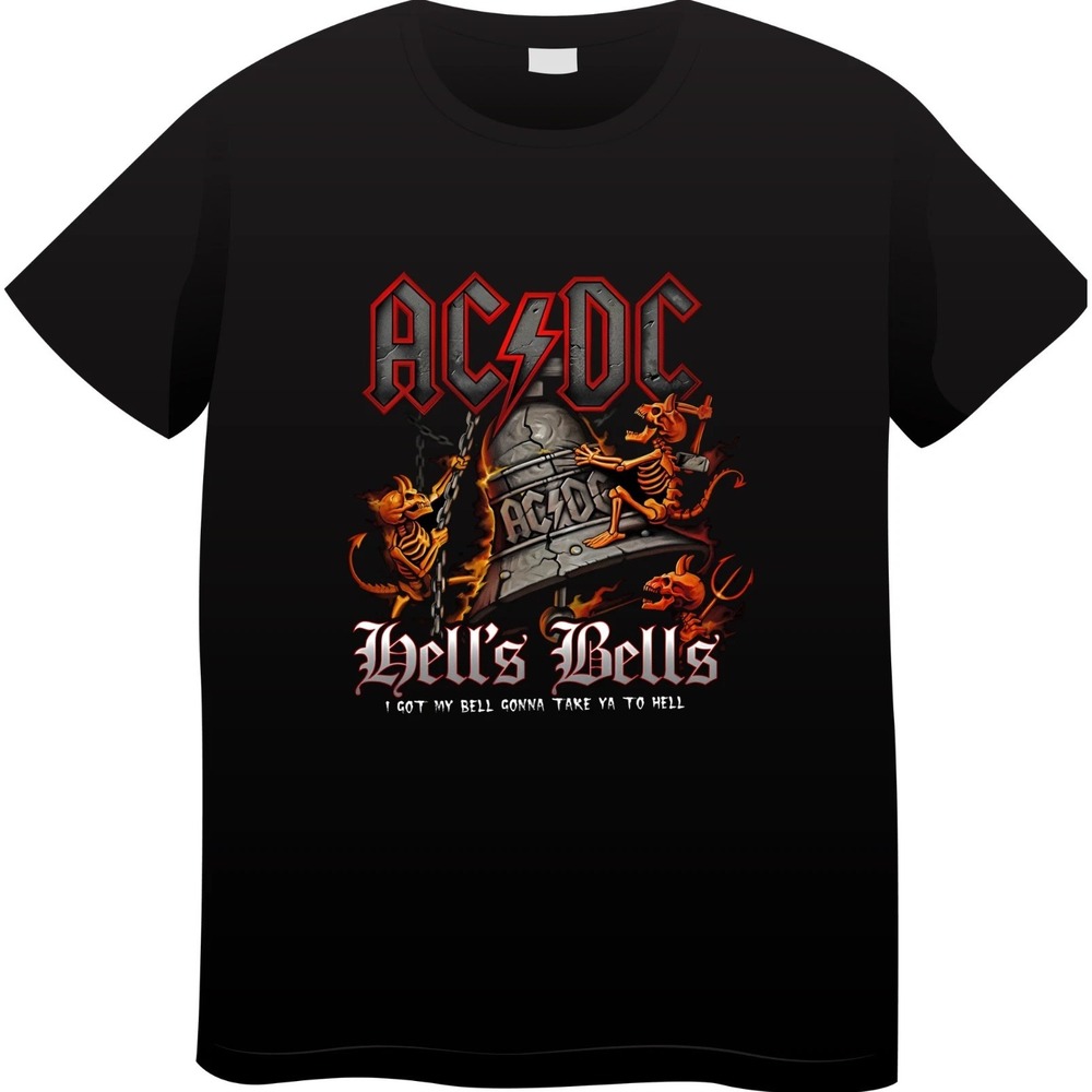 AC/DC BACK IN BLACK Hells‎ Bell Rock Band T-shirt New Small